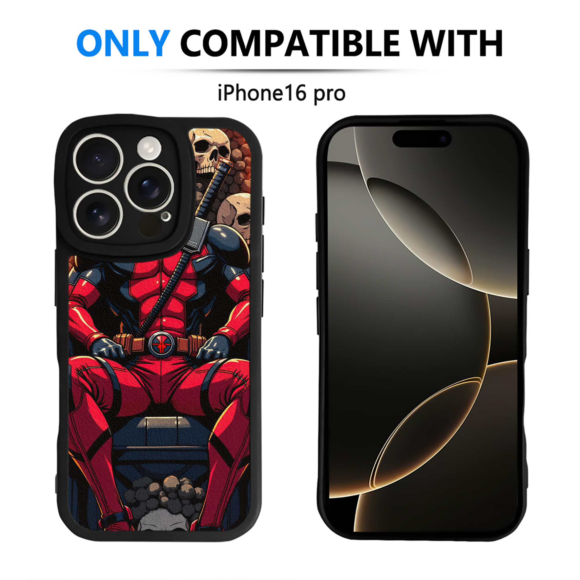 （画像用） Deadpool デッドプール 【iPhone 16シリーズ対応】シリコンスマホケース（レザー調） 材質：シリコン